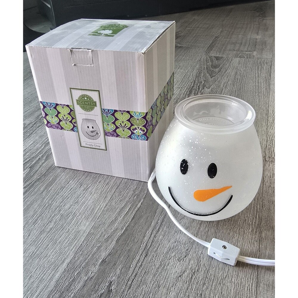 Scentsy Frosty Glow Warmer Glass Snowman Christmas